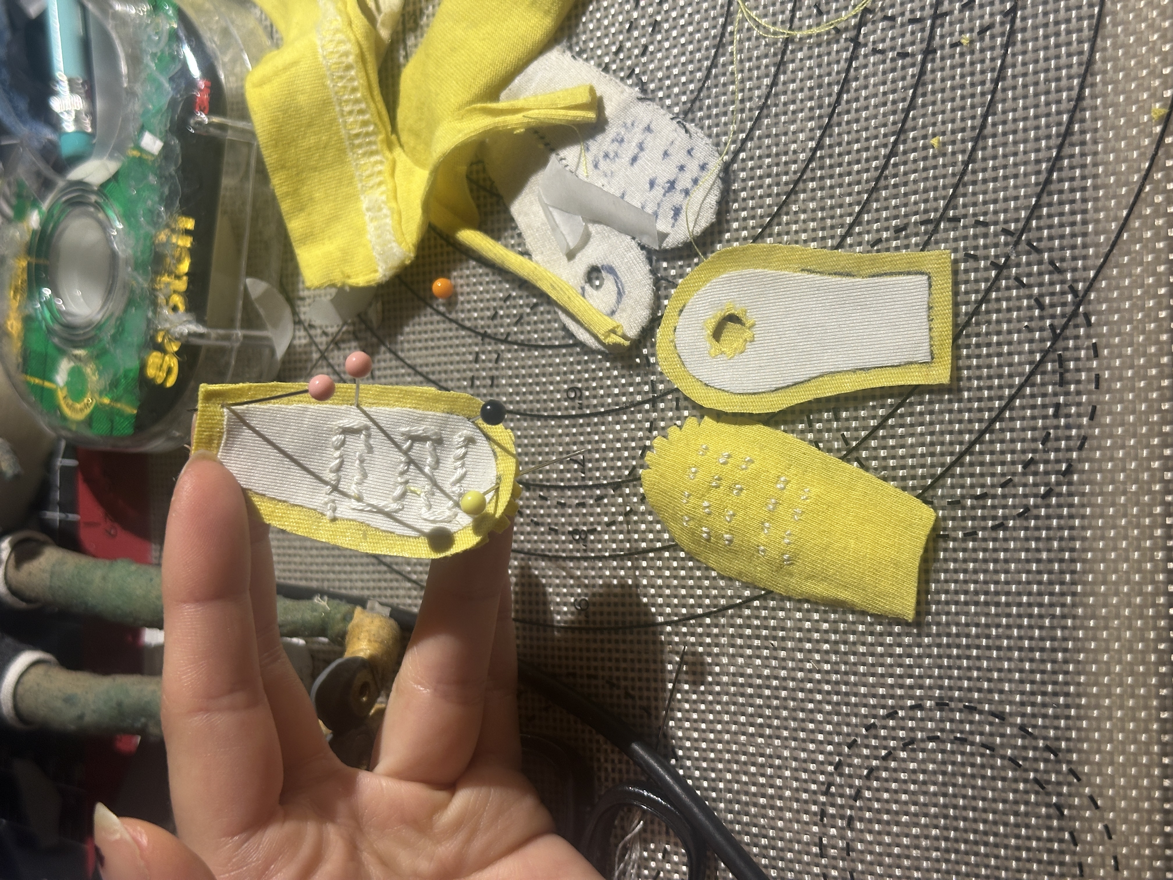 Sock pieces and grip stitching